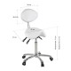 Tabouret pneumatique ''Selle'' avec dossier - 8 Ajustements ''Blanc''