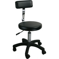 Tabouret pneumatique rond avec dossier ''Noir''