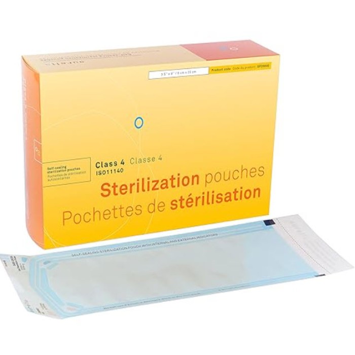 Sachets de stérilisation 5 1/2" x 6 1/2" ( Aurélia ) Classe 4 (200 pochettes)